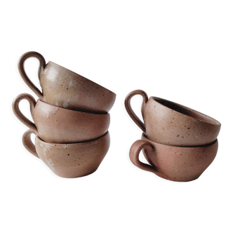 Set of 5 stoneware cups