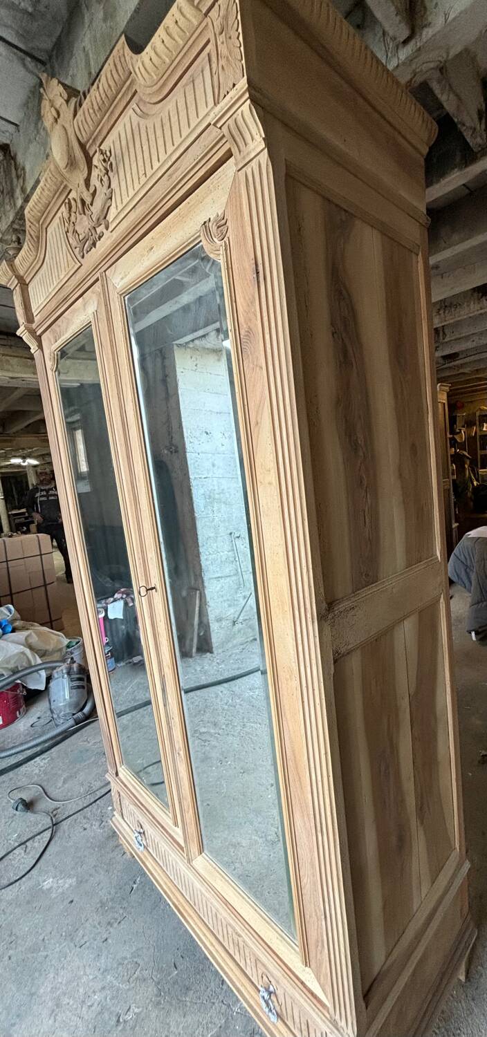 Natural wood walnut cabinet