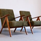 Mid Century Easy Chair Model B - 310 Var in Forest Green Velvet