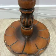 Carved wooden plant stand, turned pedestal, 1960s