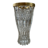Vintage vase in chiseled Bohemian crystal from the 70s
