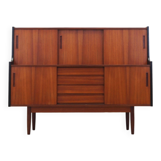 Buffet haut en teck, design danois, années 1960, production : Danemark