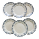 6 dessert plates, ironstone Sarreguemines U&C model Luchon