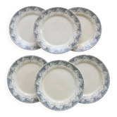 6 assiettes à dessert terre de fer Sarreguemines U&C modèle Luchon