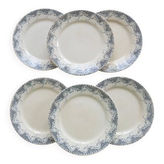 6 dessert plates, ironstone Sarreguemines U&C model Luchon