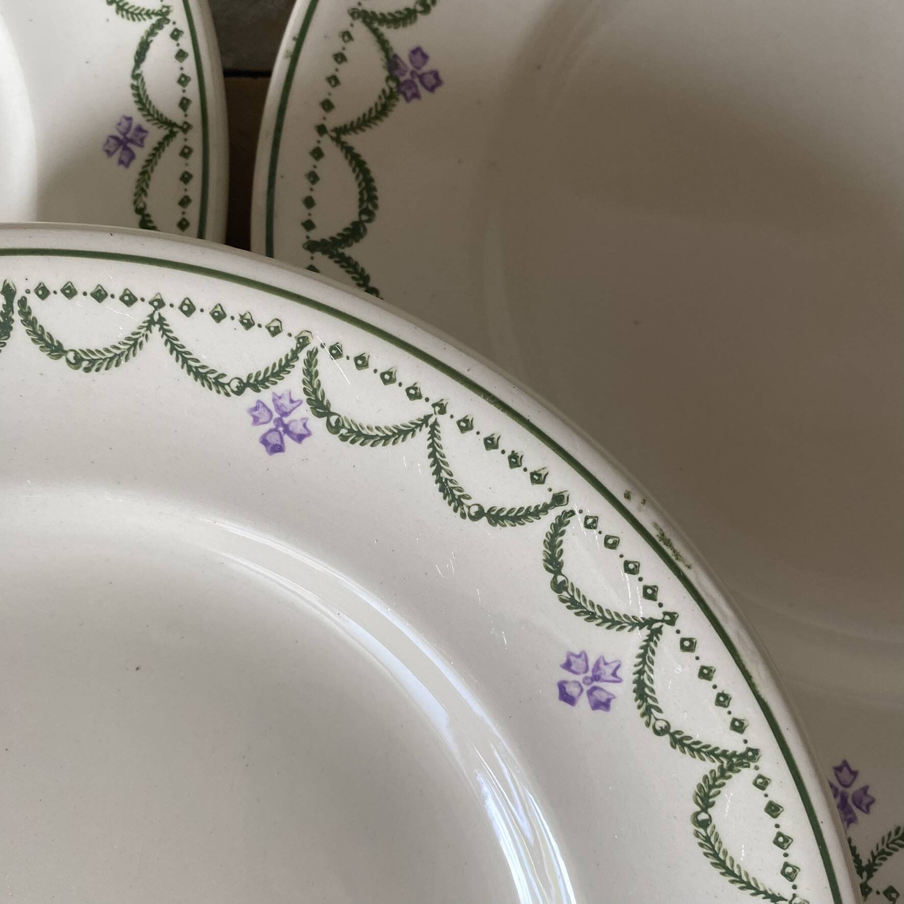 Flat plates Longwy model "Violetta", early 20th century