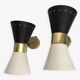 Pair of 1950s design diabolo wall lights