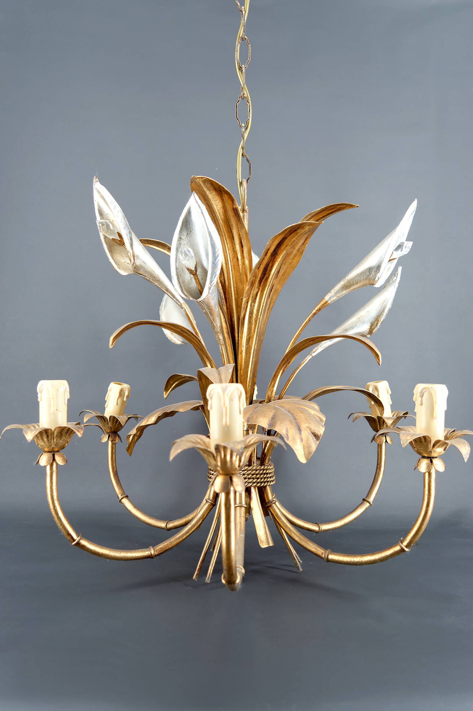 “Calla Lily” Chandelier by Hans Kögl, Hollywood Regency, c. 1970,