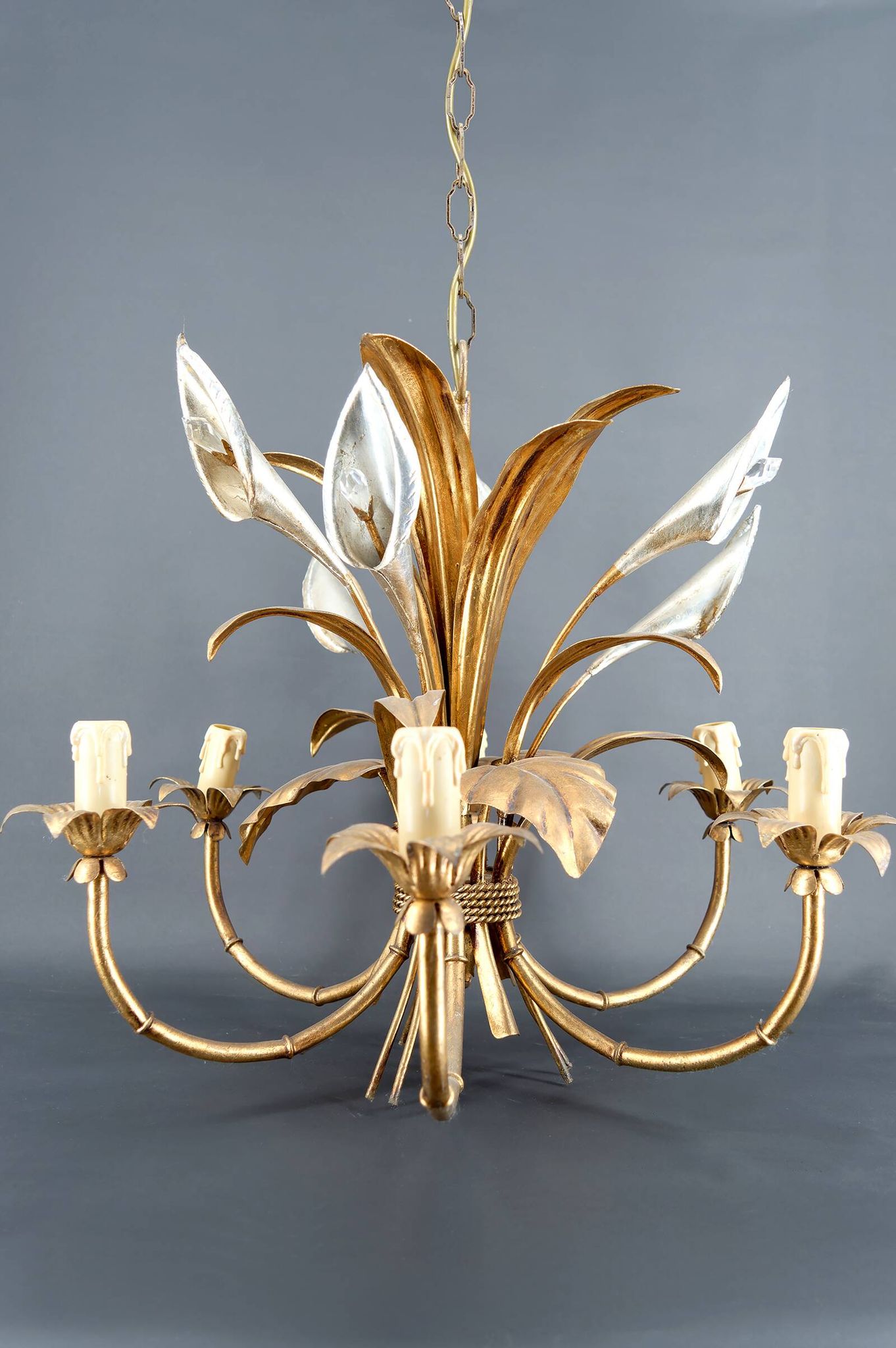“Calla Lily” Chandelier by Hans Kögl, Hollywood Regency, c. 1970,