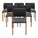 Ensemble de six chaises, design danois, années 1980, édition : Fritz Hansen