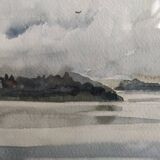 Vintage watercolour by Osmo Laine, 1993