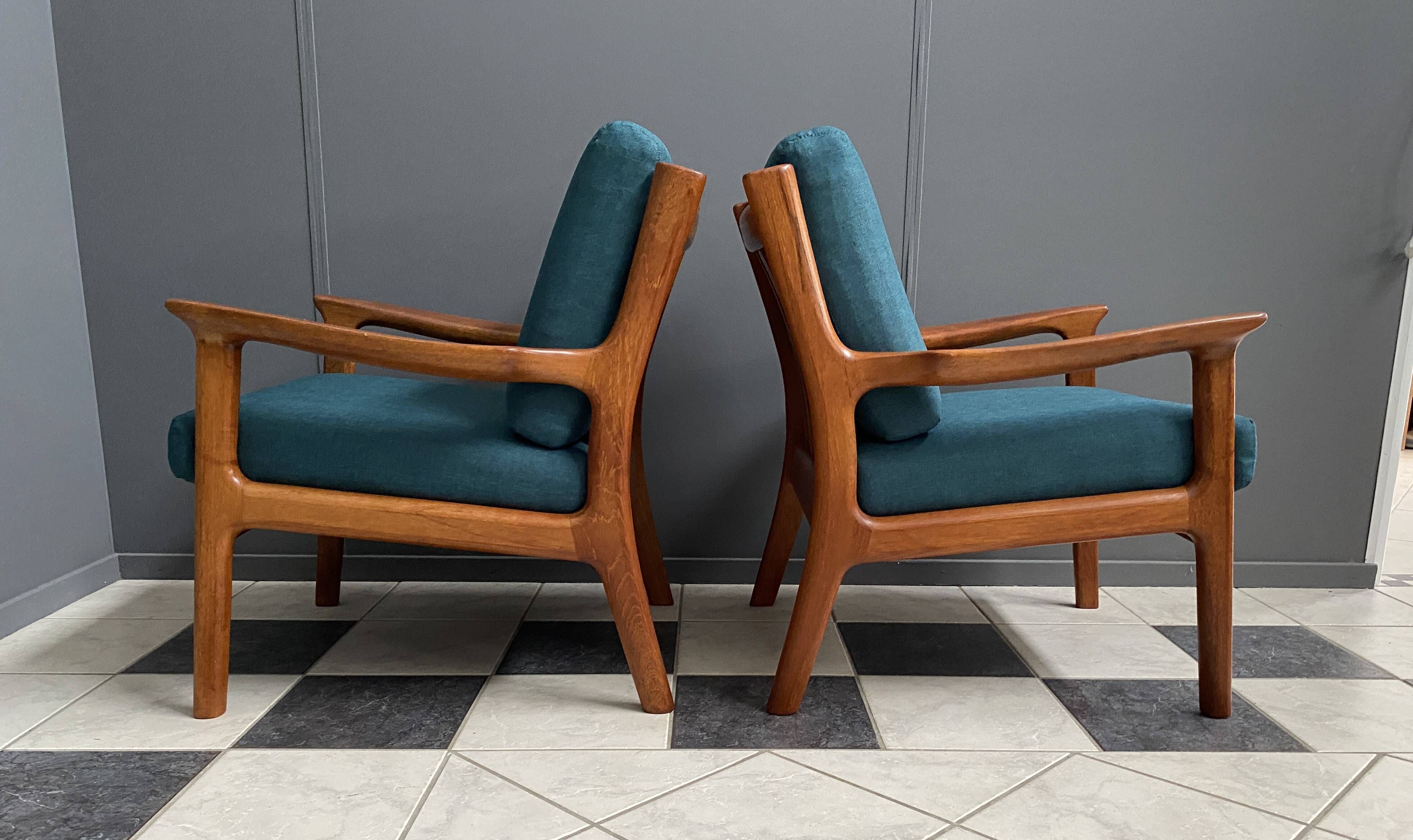 Set Teak Danish chairs by Jull Kristensen 1960s