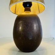 Lampe de table en céramique et sisal par Agne Aronsson, Suède, années 1960.