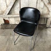 Old chair design drabert sm400k metal + plastic shell black vintage