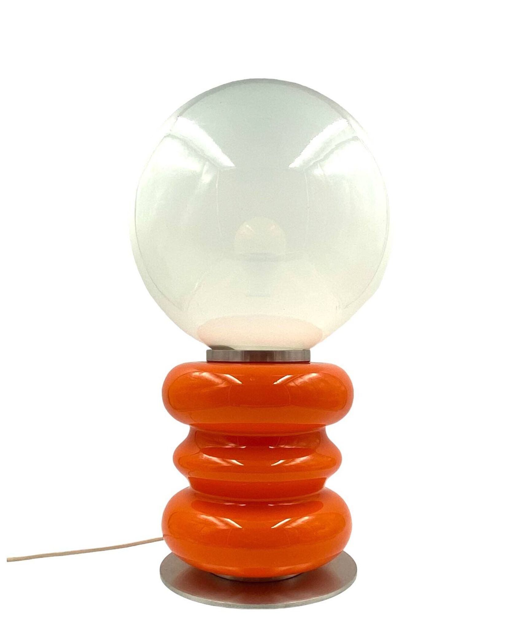 Space Age Orange Murano glass table lamp 1970s