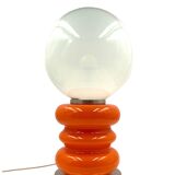 Space Age Orange Murano glass table lamp 1970s