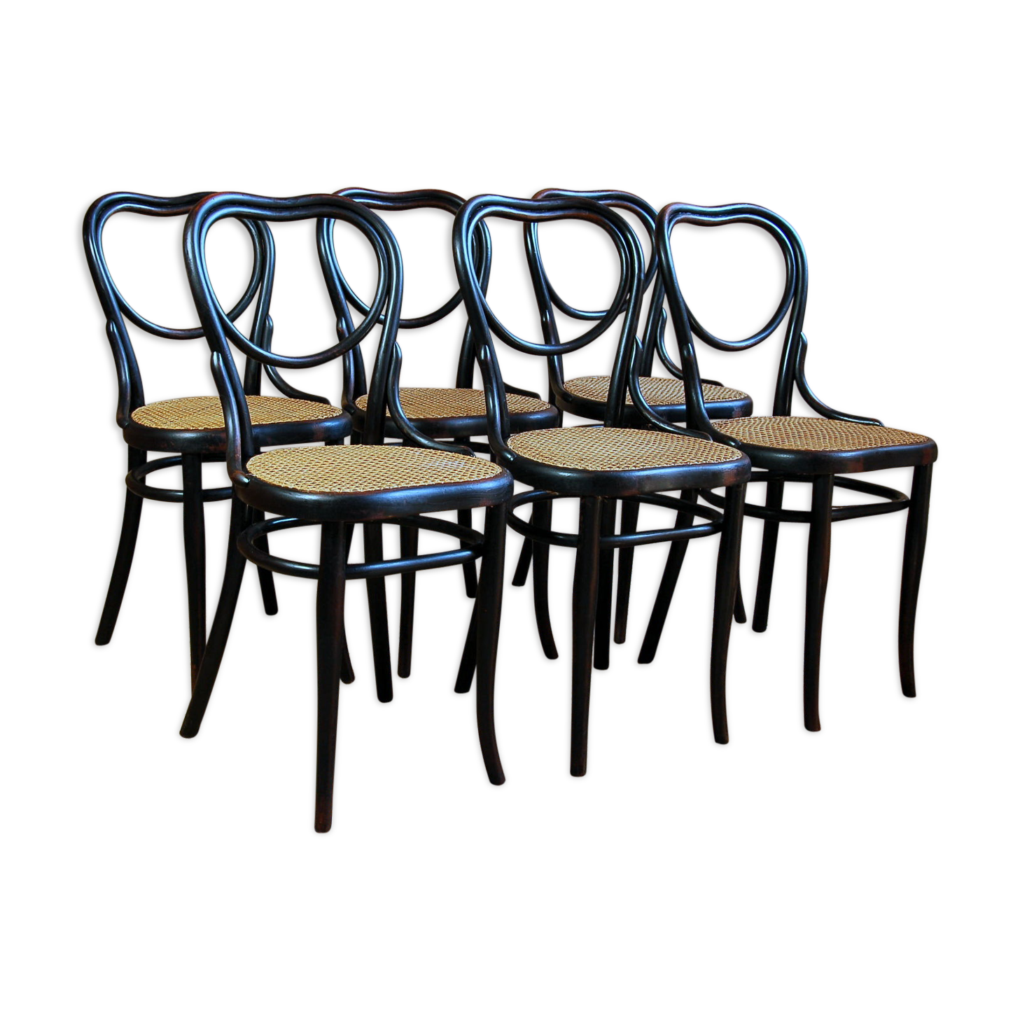 6 chairs bistro viennese Thonet 28 first 1885 ca version