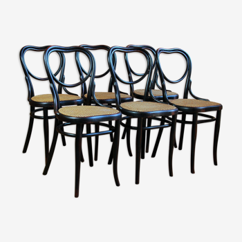 6 chaises bistrot viennoises Thonet N°28 première version 1885 ca