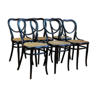 6 chaises bistrot viennoises Thonet N°28 première version 1885 ca