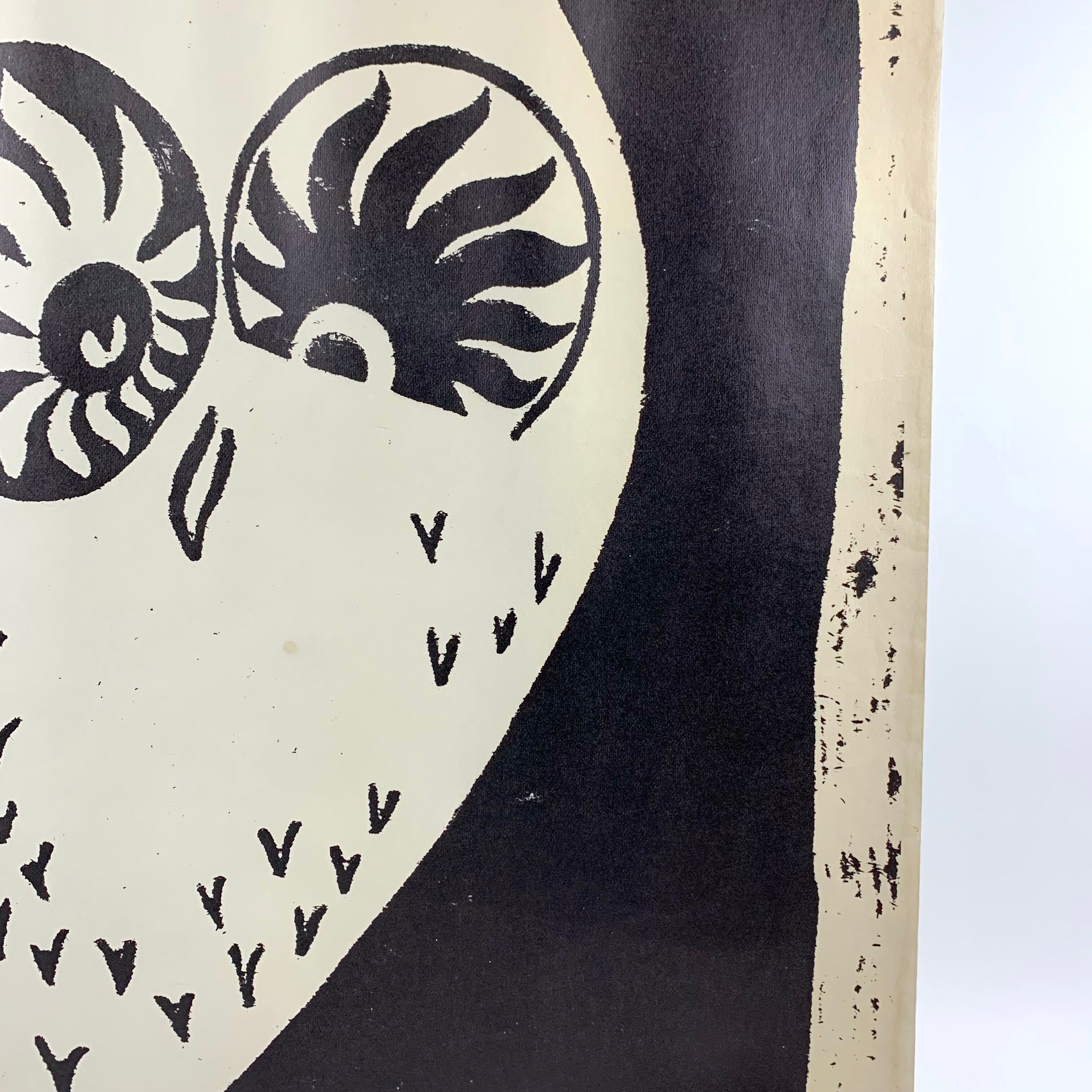 Lithograph "The Owl" black and white - Modern art
