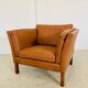 Mid-century vintage Scandinavian leather lounge chair in cognac leather