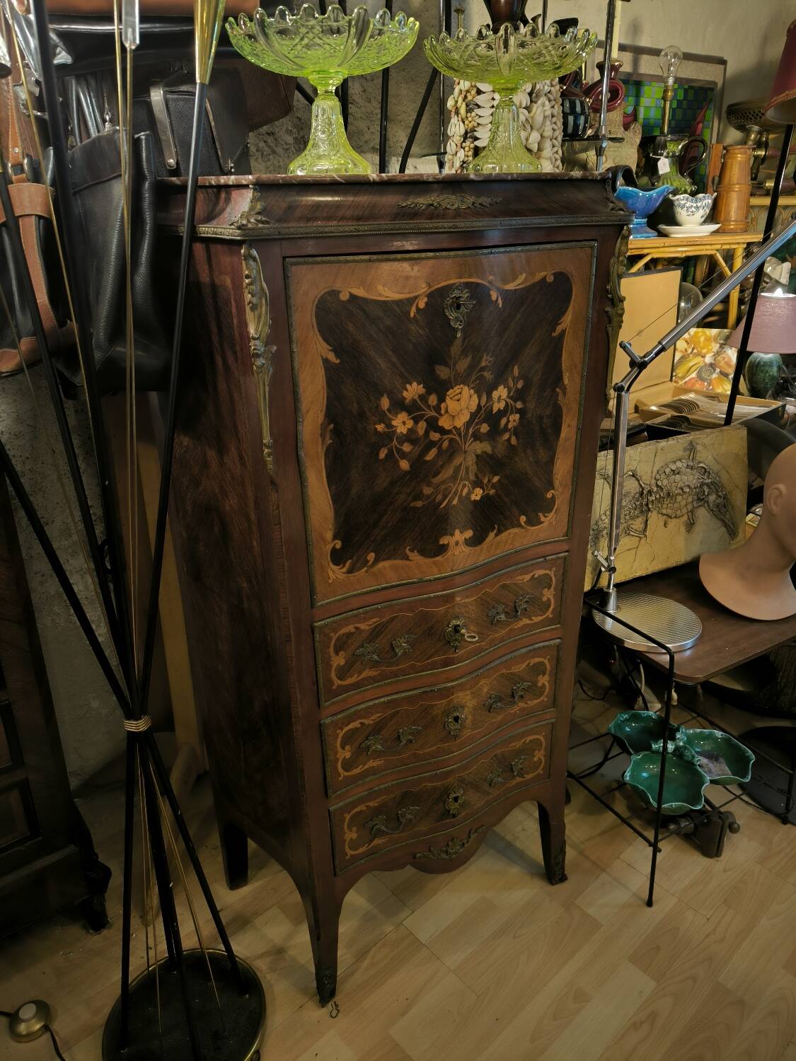 Small marquetry lady's writing desk, circa 1870