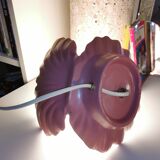 Ceramic shell lamp and opaline bead, saint-jacques, france, 1980