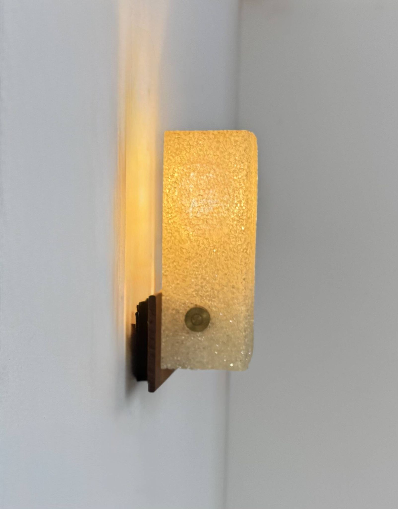 Vintage wall light, Perspex and wood, France, 1960.