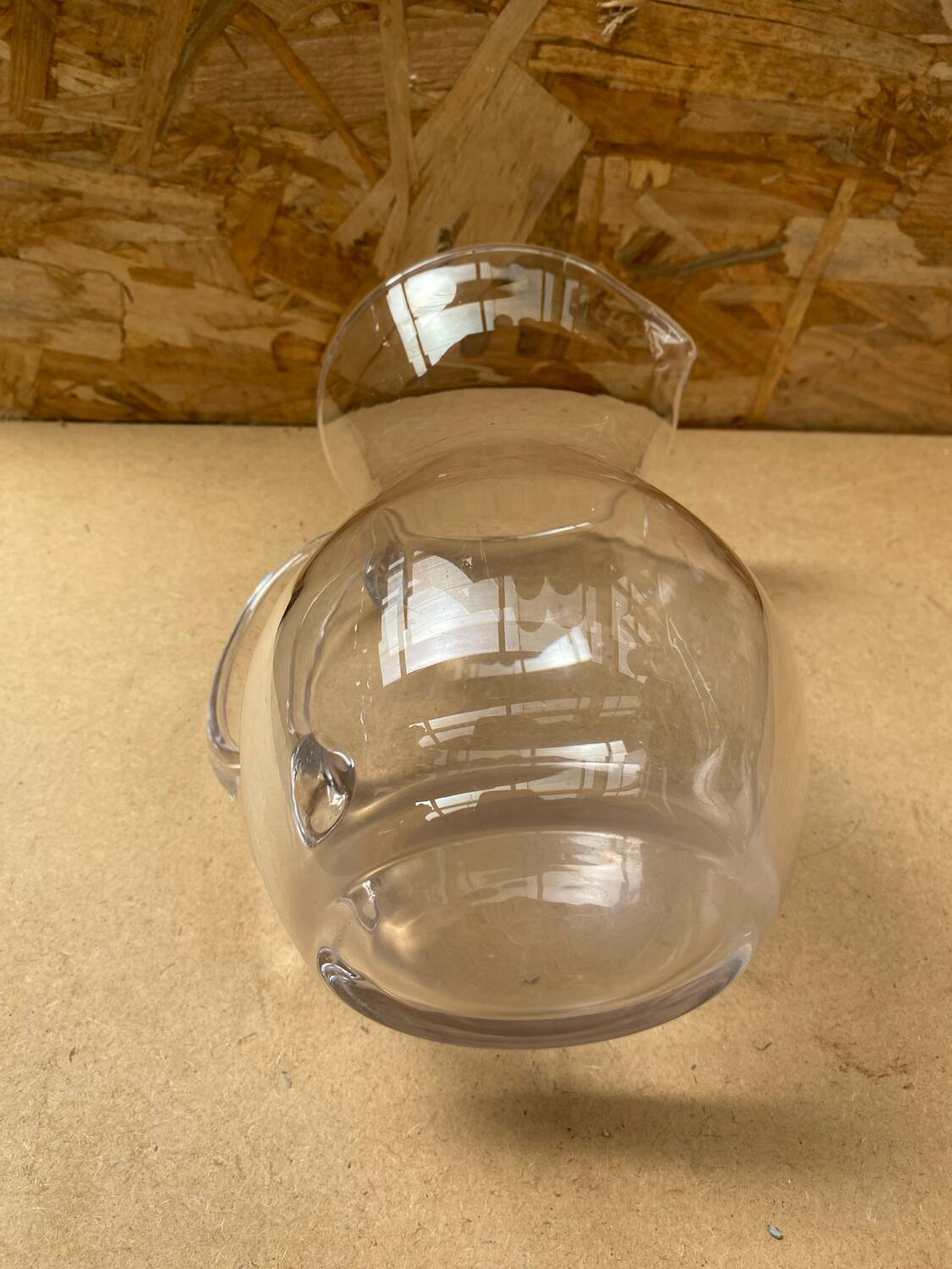 Antique Clear Blown Glass Pitcher Kitchen Service Vintage