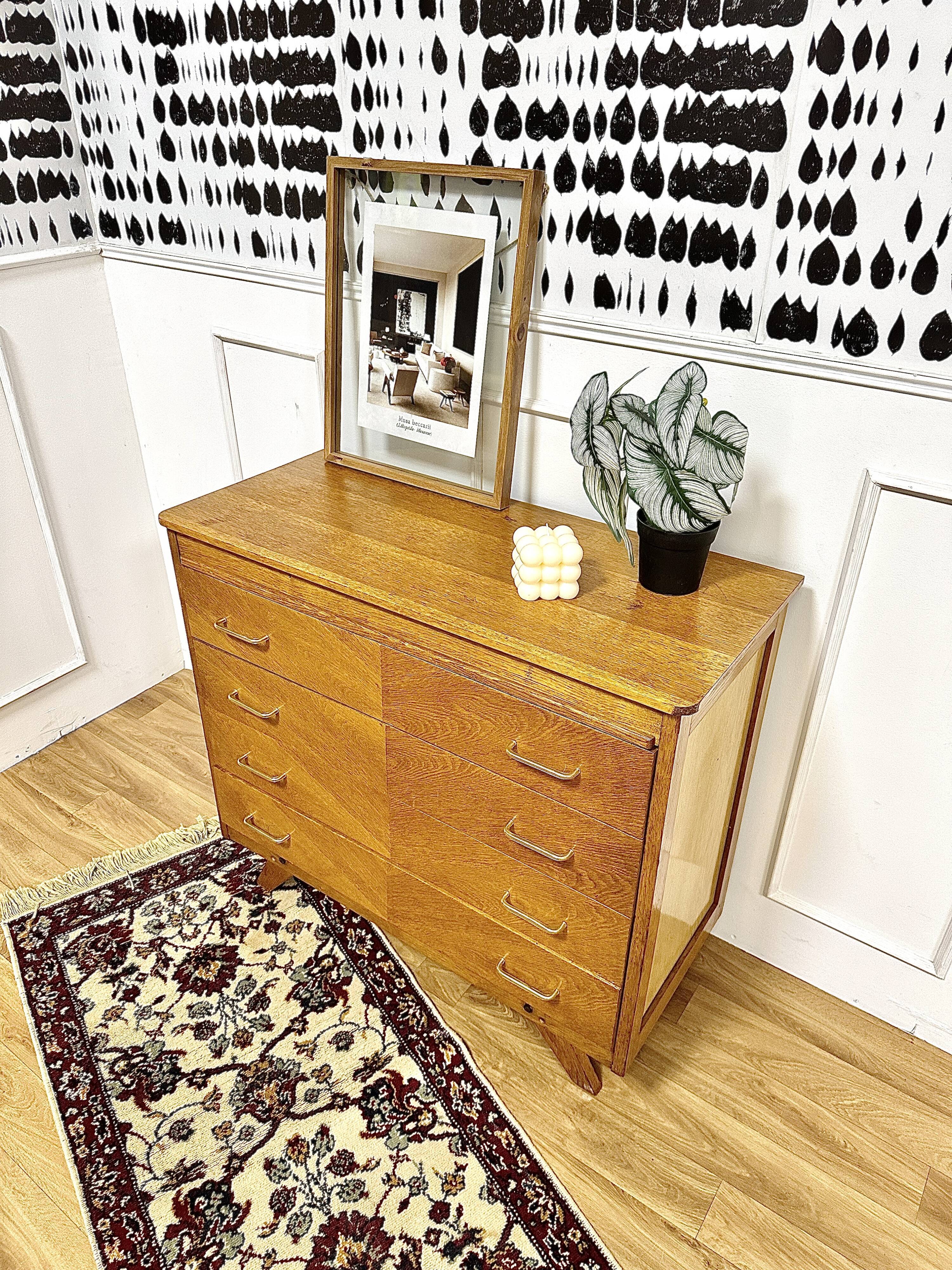 Vintage chest of drawers compass feet