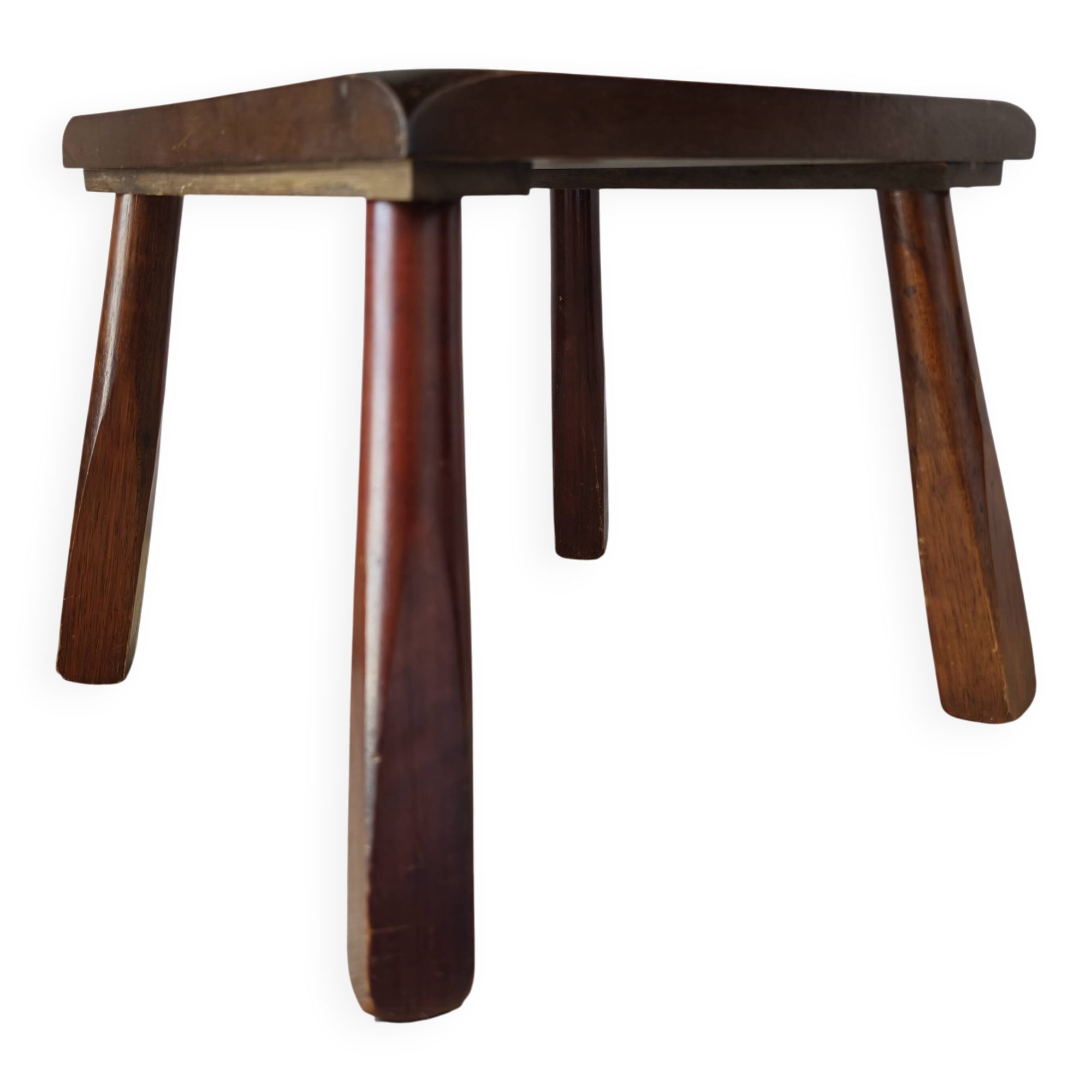 Wooden stool in Scandinavian style, handcrafted, circa 1960.