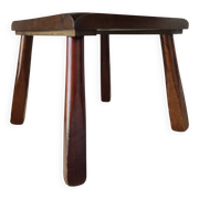Wooden stool in Scandinavian style, handcrafted, circa 1960.