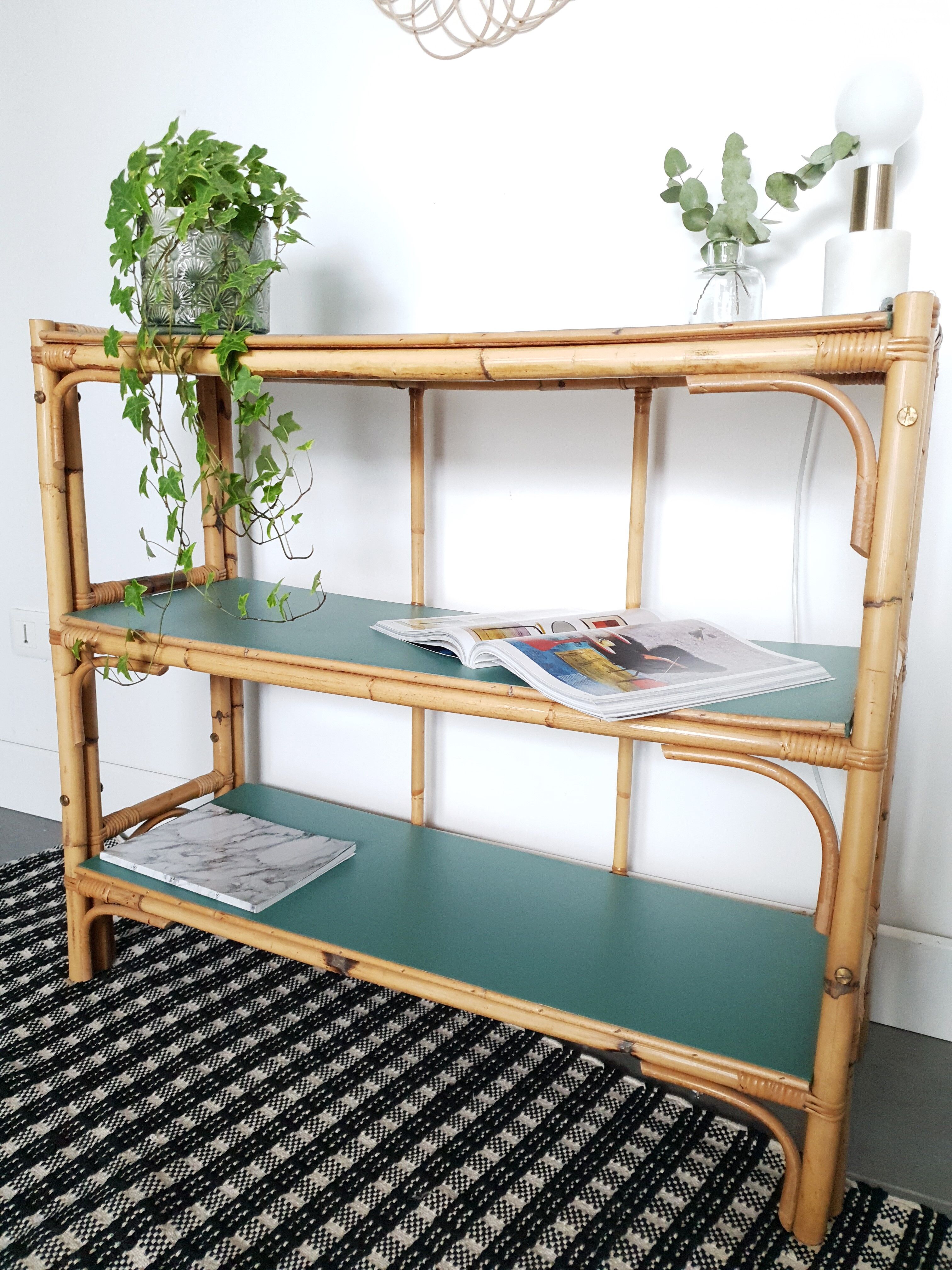 Vintage rattan shelf