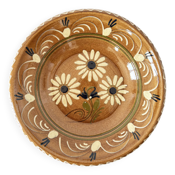 Large terracotta dish Alsace 1960