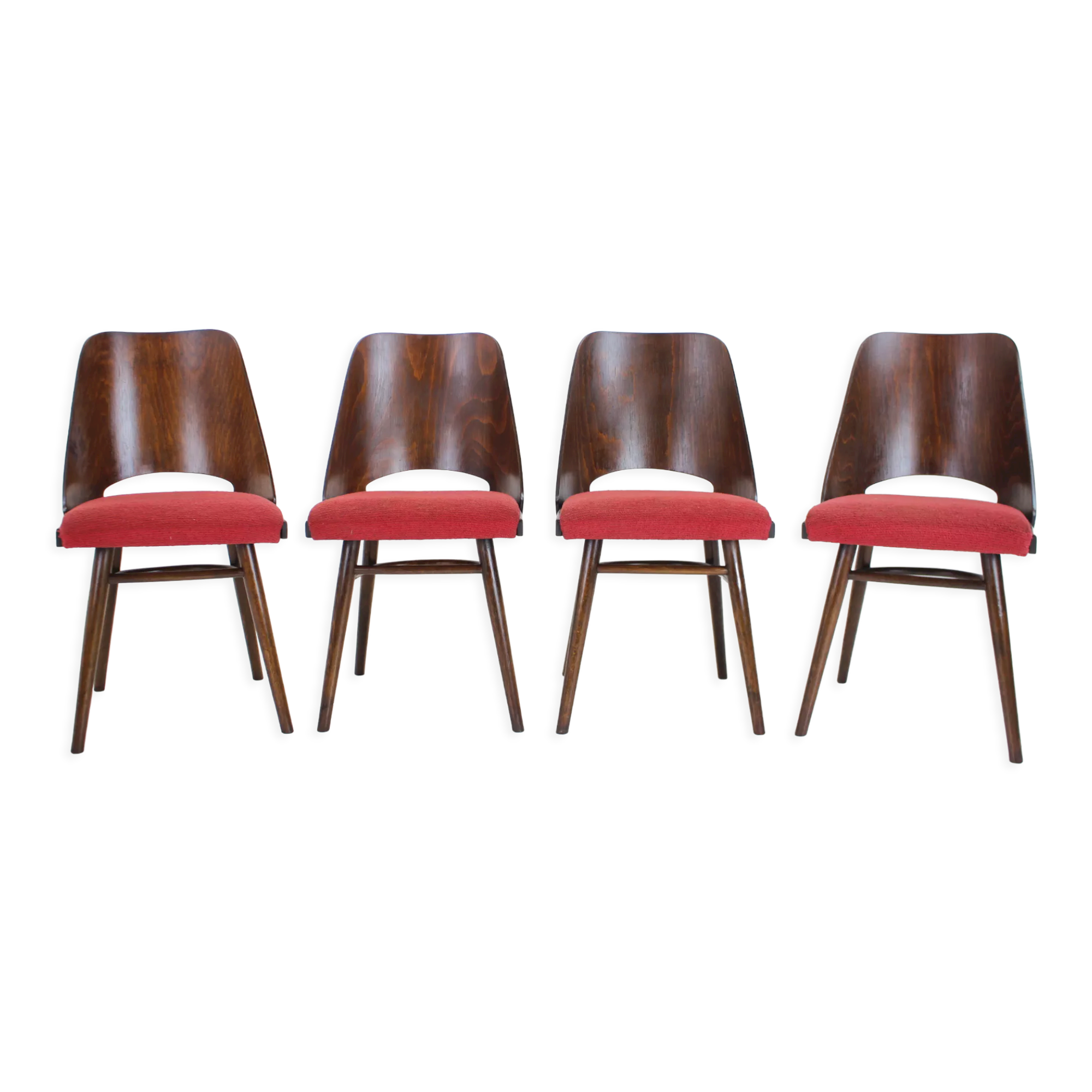 1960s Set of 4 Oswald Haerdtl Dining Chairs for Ton/Thonet, Czechoslovakia