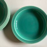 Set of 6 turquoise modernist hollow plates 1950 Villeroy and Boch