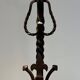 Important Pair of Gothic Wrought Iron Andirons with Fleur-de-Lis