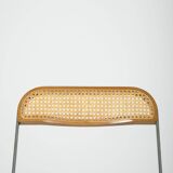 Chaise Plia cannage et métal Giancarlo Piretti