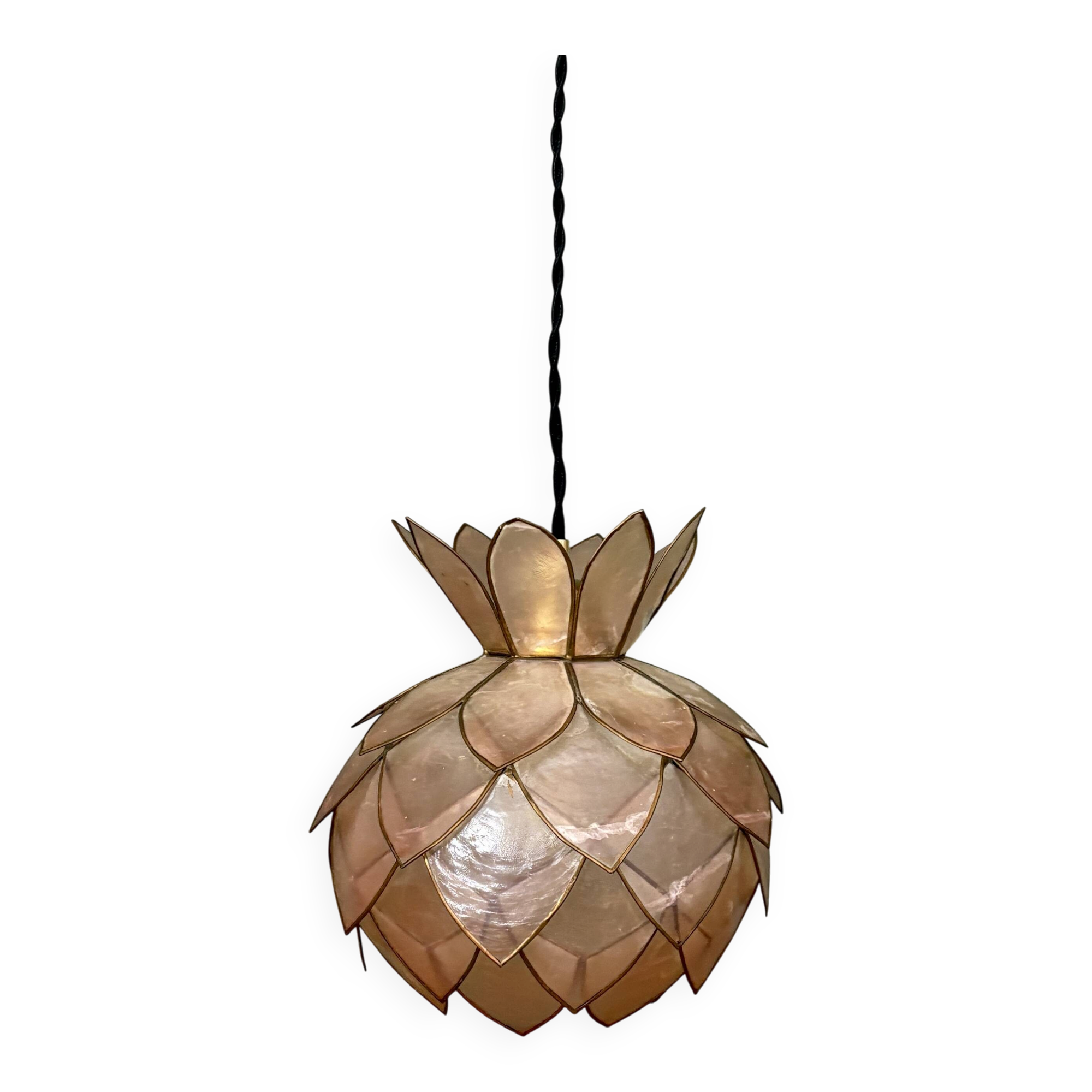 Vintage pink mother-of-pearl pendant light