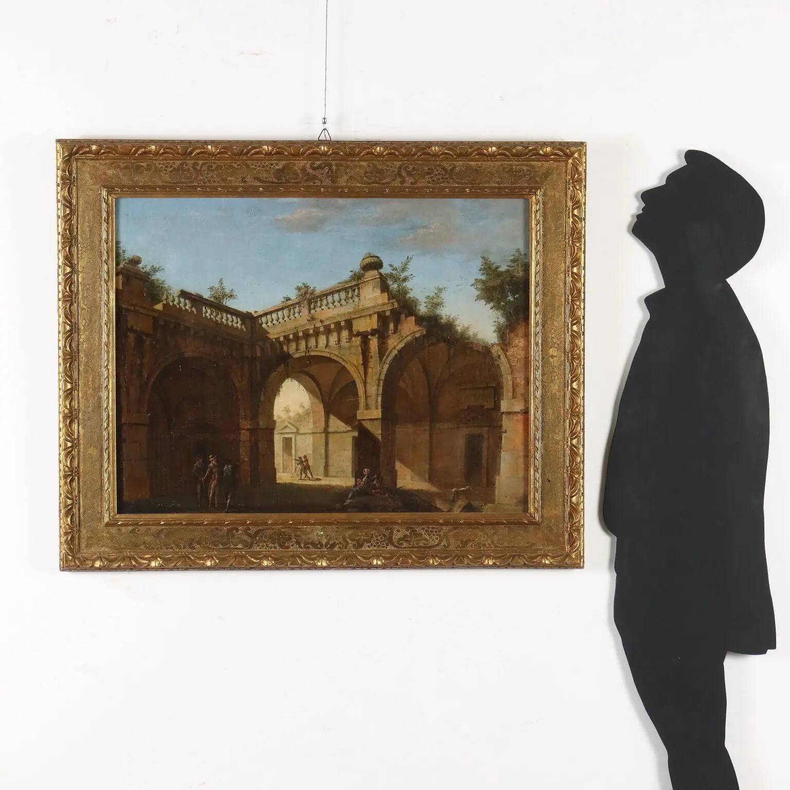 Ancient painting "Folly" oil on canvas Italy late 18th century