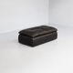 80s black leather pouf, sofa, ottoman set/2
