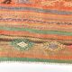 Tapis kilim persan à rayures vertes et oranges 5x8, 155x250 cm
