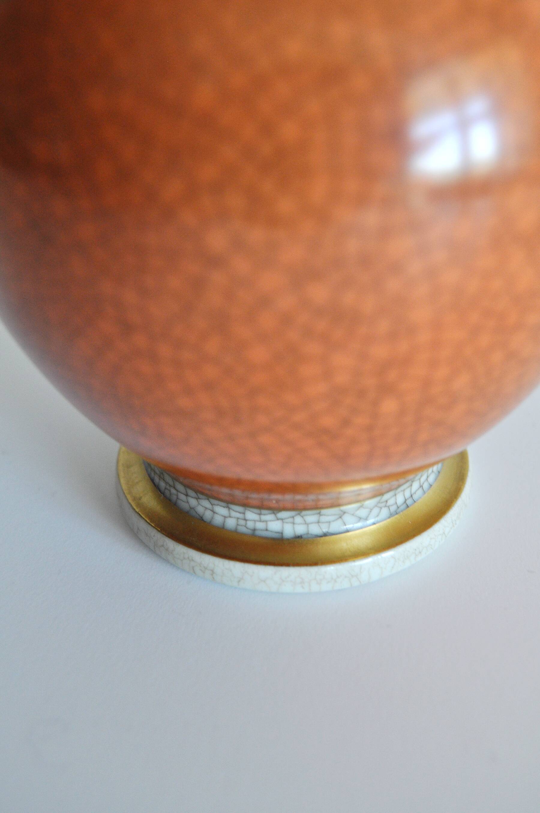 Vase en porcelaine à glaçure craquelée de Royal Copenhagen, Danemark, années 1950.