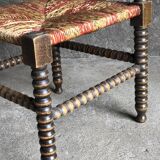 Turned wood corner chair