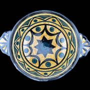 Earthenware Bowls St Jean de Bretagne Set of 4 Hand Decorated Geometric Black