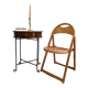 Pair of folding wooden chairs from the 50s