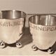 Vintage vase duo made of silver metal