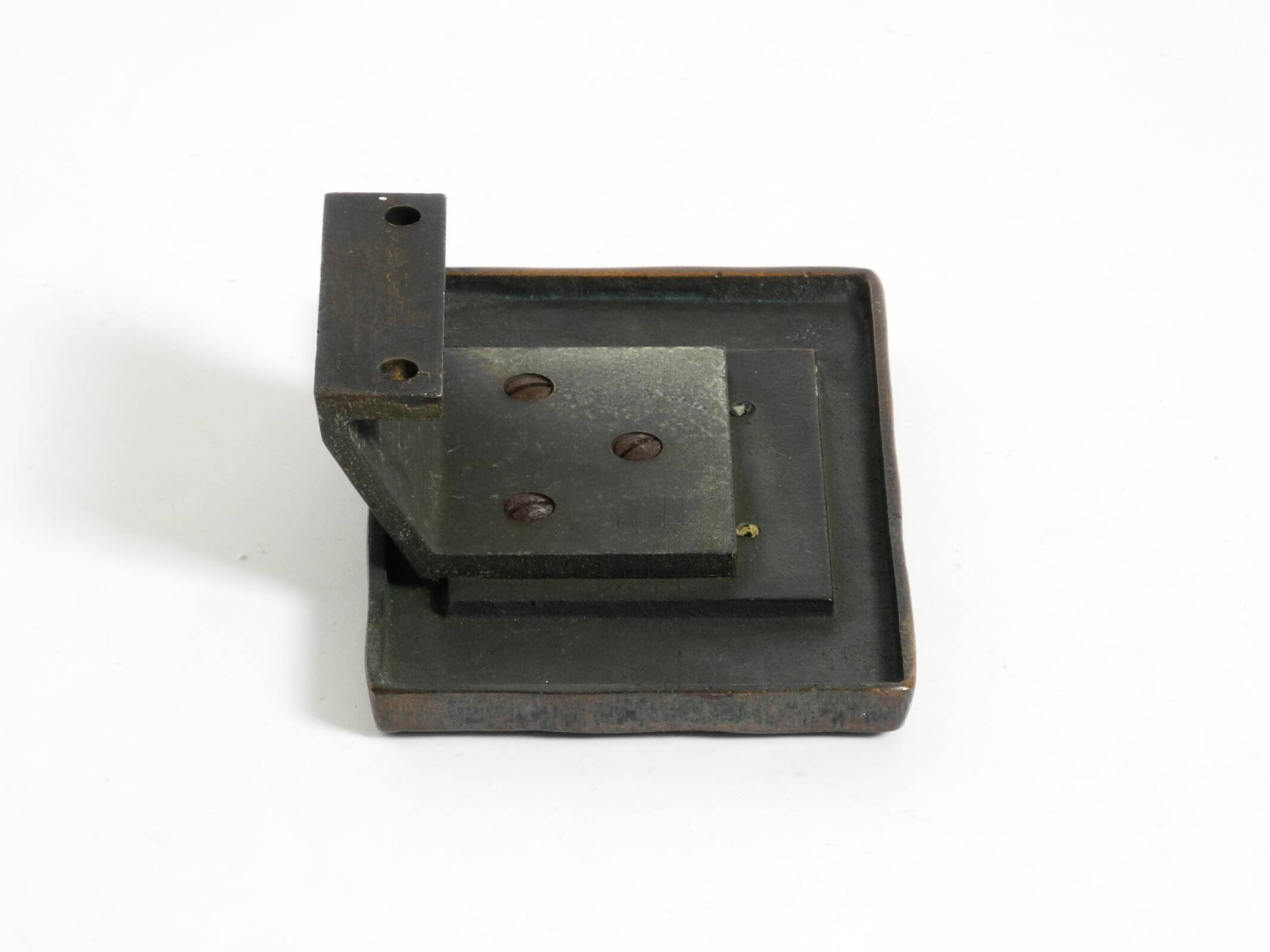 A set of solid 1970s Brutalist pull handles with letter slot and doorbell