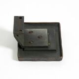 A set of solid 1970s Brutalist pull handles with letter slot and doorbell