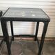 Chinese nesting tables in lacquered wood inlays of hard stones 60s